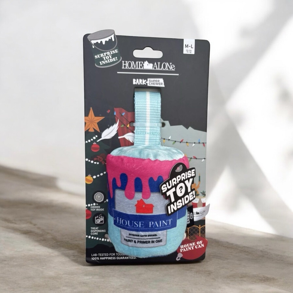 Heavy Duty M/L Sz Bark Box Paint Can Dog Toy from Home Alone - Hidden Toy Inside